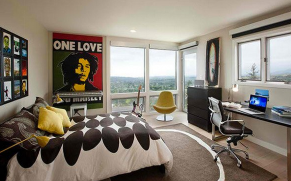 Dinding dengan tema musik rock